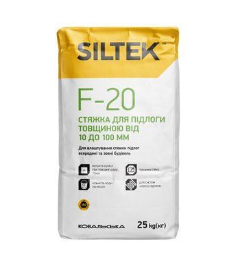 Стяжка для підлоги товщиною від 10 до 100 мм Siltek F-20 25кг 79258 фото