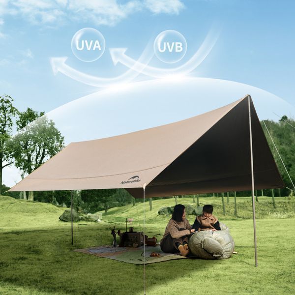 Тент-навес Naturehike Cloud Skies Tarp Lite, 550x465 см, коричневый 78378 фото