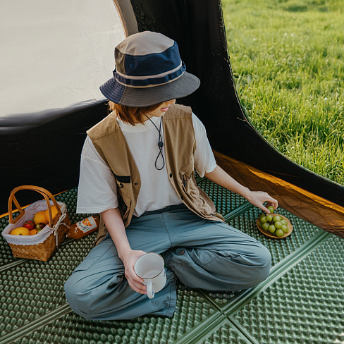 Килимок складаний подвійний IXPE Naturehike CNK2450WS044, алюмінієва плівка, 200x120х1,8 см, оливков 78136 фото