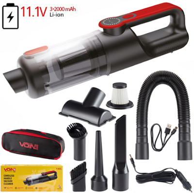 Пилосос "VOIN" V-82CL 120W/АКБ-3x2000mAh/вологе та сухе чищення/сумка 77908 фото