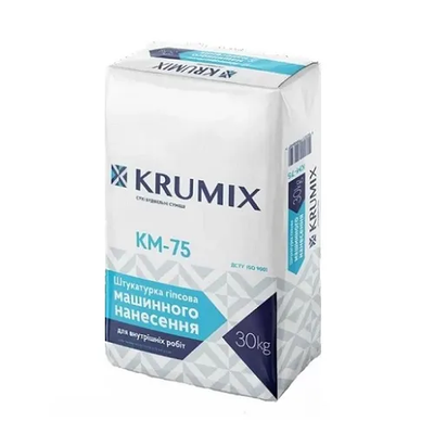 Штукатурка гіпсова машінного нанесення KM-75 KRUMIX 30 кг 77054 фото