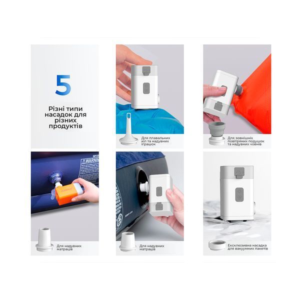 Насос-фонарь-powerbank кемпинговый Flextail Max Pump 2 Plus, белый 78471 фото