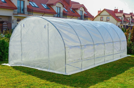 Садова теплиця 24 м&sup2; (8 х 3 х 2 м) з армованою плівкою UV-4, з вікнами, Прозора 78336 фото