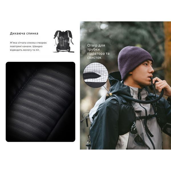 Рюкзак туристический Naturehike Helium CNK2300016, 30+5 л, черный 78385 фото