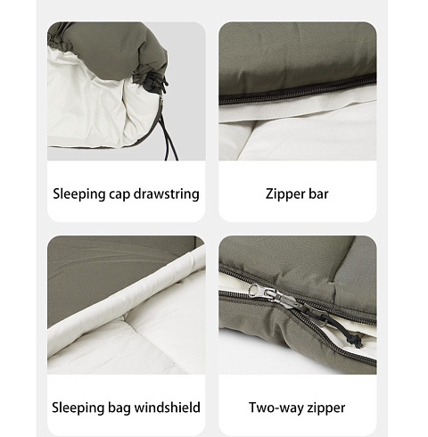 Спальник с капюшоном Naturehike LD350 CNK2300SD016, темно-зеленый 78126 фото