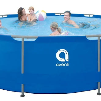 Круглий каркасний басейн Avenli (450 x 122 см) для дорослих і дітей, комплектація 18в1, Синій 78391 фото