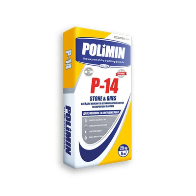 Клей для керамогранита и камня Polimin P-14 С1ТЕ (25 кг) 77114 фото