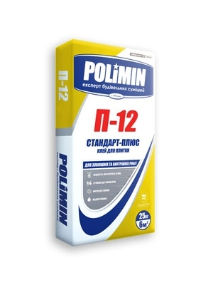 Клей для плитки POLIMIN P-12 25кг 77115 фото