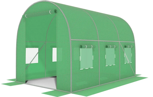 Садовая теплица 7 м&sup2; (3,5&times;2&times;2 м) с окнами, армированная пленка UV-4, Зеленая 78348 фото