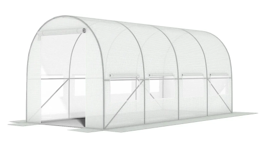 Садовая теплица 10 м&sup2; (4 х 2,5 х 2 м) с армированной пленкой UV-4, с окнами, Белая 78349 фото