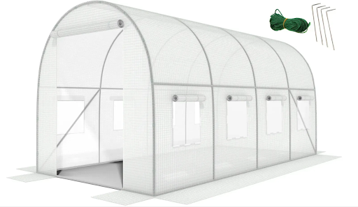 Садовая теплица 10 м&sup2; (4 х 2,5 х 2 м) с армированной пленкой UV-4, с окнами, Белая 78349 фото