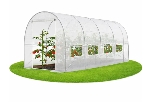 Садовая теплица 10 м&sup2; (4 х 2,5 х 2 м) с армированной пленкой UV-4, с окнами, Белая 78349 фото
