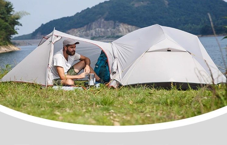 Намет надлегкий двомісний з футпринтом Naturehike Mongar, 20D, сiрий 78402 фото
