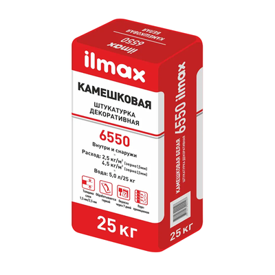 ilmax 6550 Декоративная штукатурка цементная, фактура "камешковая" (25 кг) 20019 фото