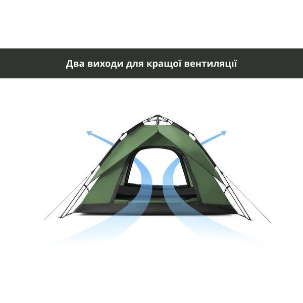Намет чотиримісний автоматичний Naturehike, темно-зелений 78410 фото