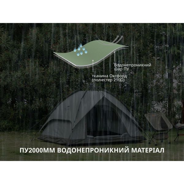 Намет чотиримісний автоматичний Naturehike, темно-зелений 78410 фото
