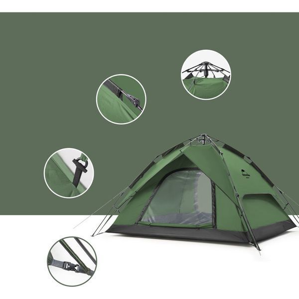 Намет чотиримісний автоматичний Naturehike, темно-зелений 78410 фото