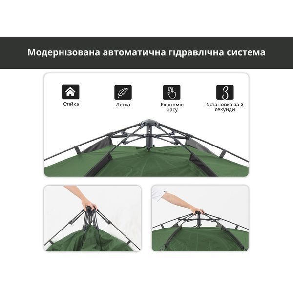 Намет чотиримісний автоматичний Naturehike, темно-зелений 78410 фото