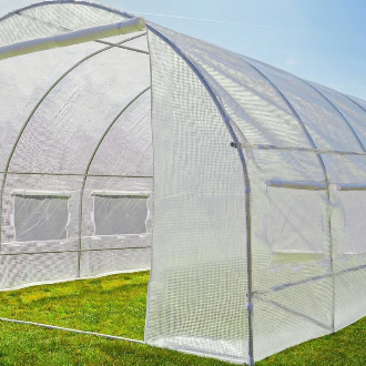 Садовая теплица 18 м&sup2; (6 х 3 х 2 м) с армированной пленкой UV-4, с окнами, Белая 78414 фото