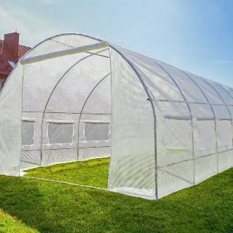 Садовая теплица 18 м&sup2; (6 х 3 х 2 м) с армированной пленкой UV-4, с окнами, Белая 78414 фото