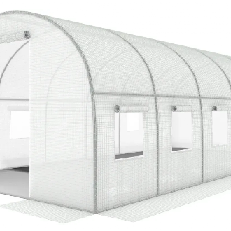 Садовая теплица 18 м&sup2; (6 х 3 х 2 м) с армированной пленкой UV-4, с окнами, Белая 78414 фото