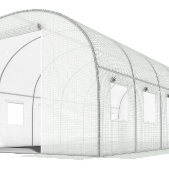 Садовая теплица 18 м&sup2; (6 х 3 х 2 м) с армированной пленкой UV-4, с окнами, Белая 78414 фото