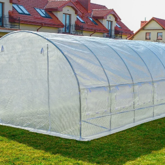 Садова теплиця 18 м&sup2; (6 х 3 х 2 м) з армованою плівкою UV-4, з вікнами, Біла 78414 фото