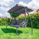 Садова гойдалка - лежак 2в1 "Relax Plus" FunFit 3 місна, з навісом і подушками (Сіра) 78413 фото 14