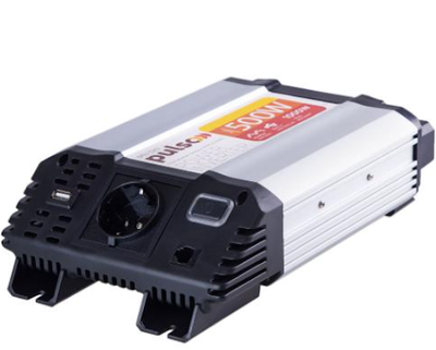 Перетворювач напруги PULSO/IMU-1020/12V-220V/1000W/USB-5VDC2.0A/мод.хвиля/клеми 77901 фото