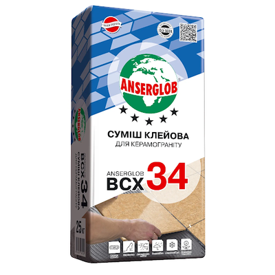 BCX 34 25кг-Смесь клеевая для керамогранита ANSERGLOB 77096 фото